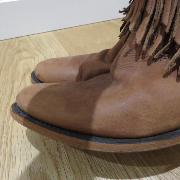 LIBERTY BLACK Vegas Faggio Western Fringe Booties Boots Festival Boho Sz US 7.5 - Picture 9 of 15